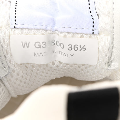 Chanel Nylon Calfskin Suede Womens CC Sneakers 36.5 White Grey Blue 7 of 8