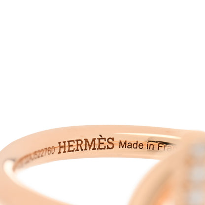 Hermes 18K Rose Gold Diamond PM Echappee Ring 49 5 4 of 5