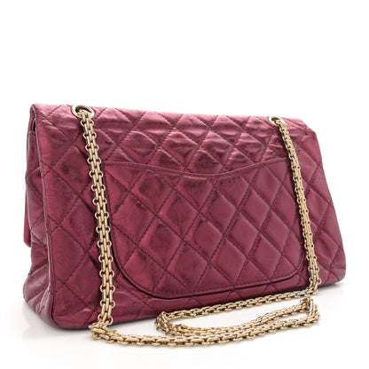 Chanel Metallic Aged Calfskin Quilted 2.55 Reissue 227 Flap Dark Red 3 of 14