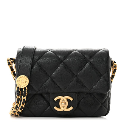 Chanel Caviar Quilted Mini Twist Your Buttons Flap Black 1 of 11