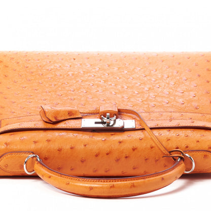 Hermes Ostrich Kelly Sellier 32 Orange 9 of 35