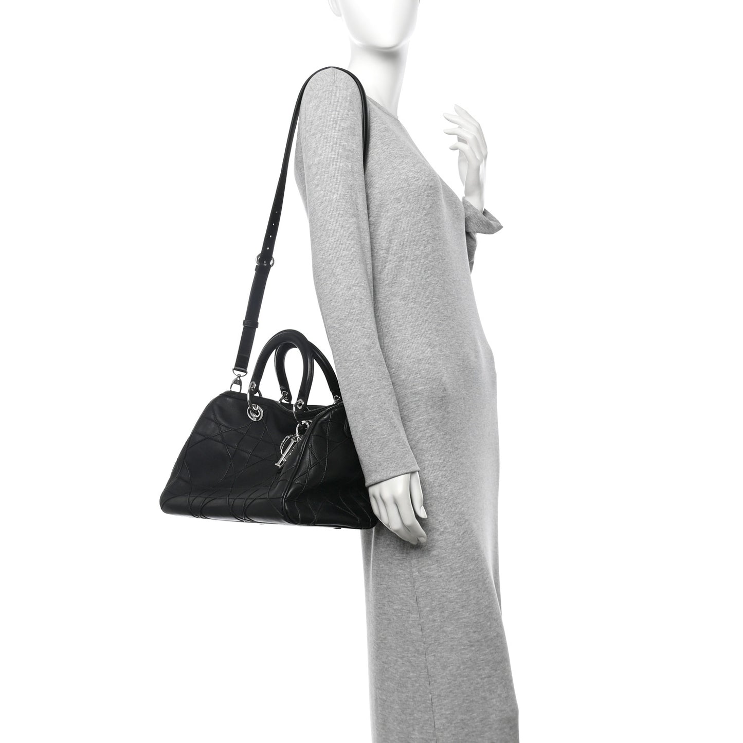 Lambskin Cannage Granville Polochon Black