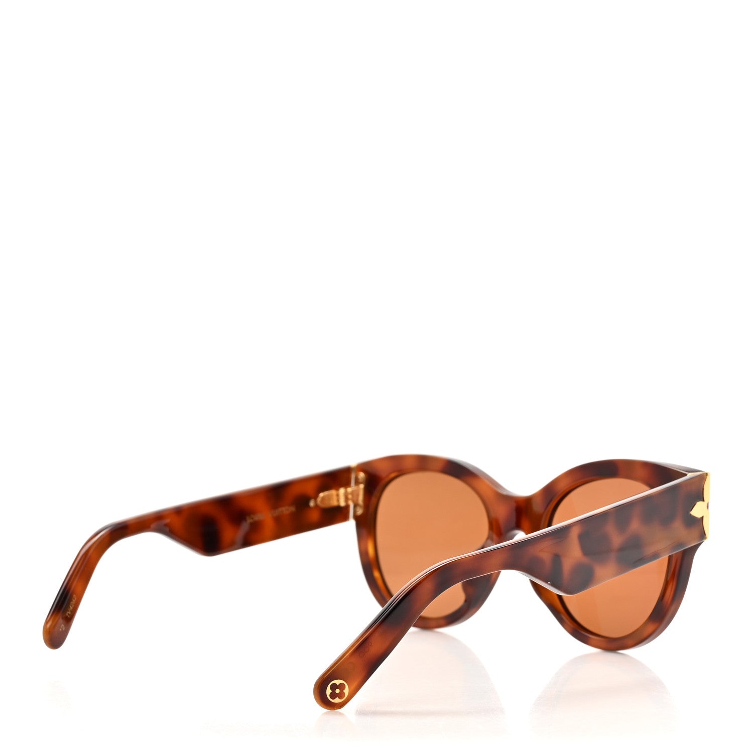 Louis Vuitton Acetate Flower Edge Round Sunglasses Z1778E Tortoise 4 of 7