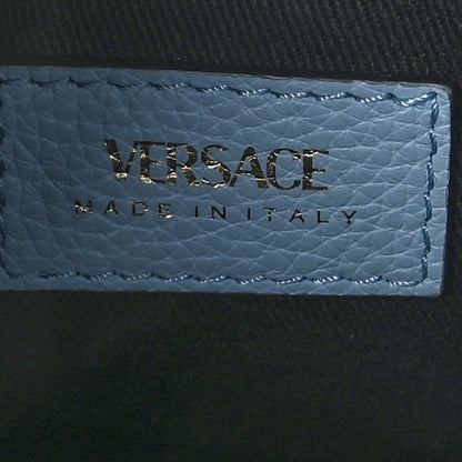 Versace Grainy Calfskin Virtus Top Handle Tote Light Blue 6 of 8