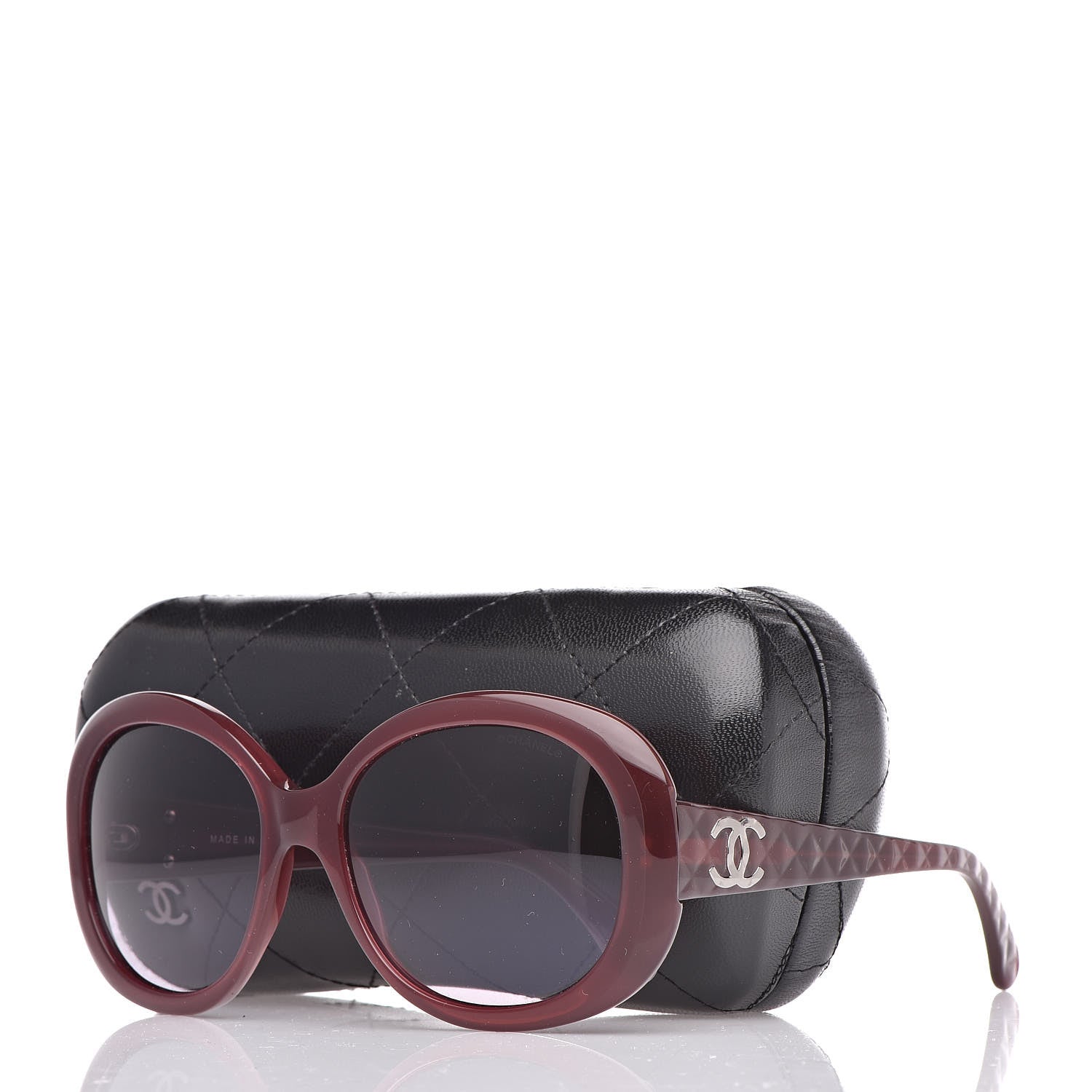 Chanel Quilted CC Sunglasses 5188 Burgundy 8 of 8