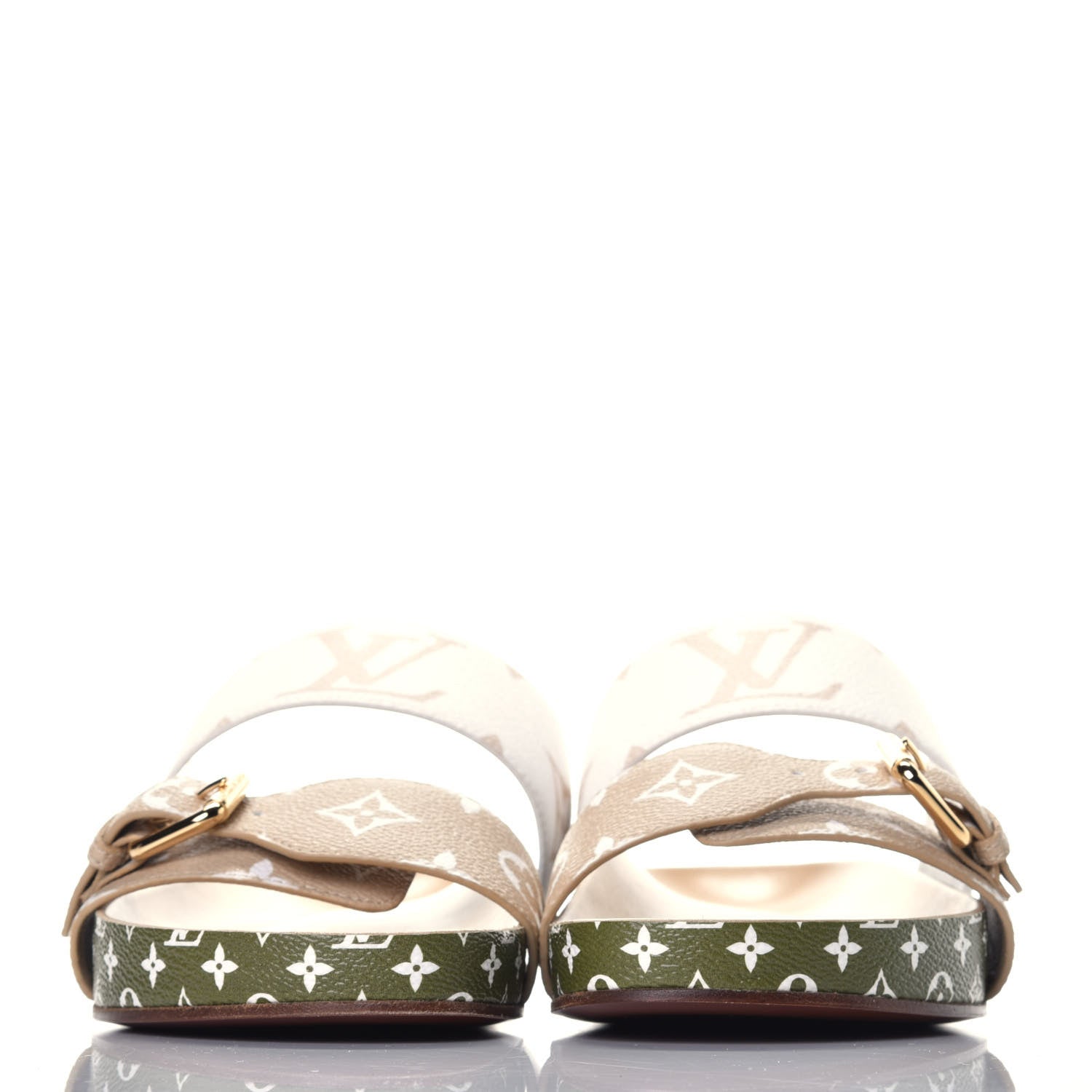Louis Vuitton Monogram Giant Bom Dia Flat Mule Sandals 38 White Moka 2 of 9