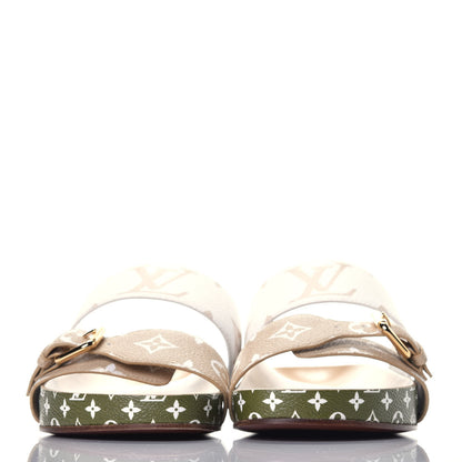 Louis Vuitton Monogram Giant Bom Dia Flat Mule Sandals 38 White Moka 2 of 9
