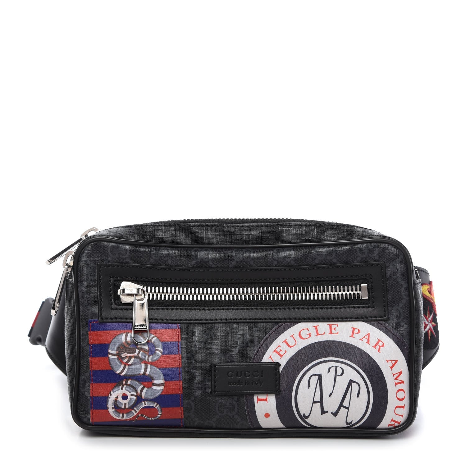 Gucci GG Supreme Monogram Night Courrier Belt Bag Black Multicolor 1 of 11
