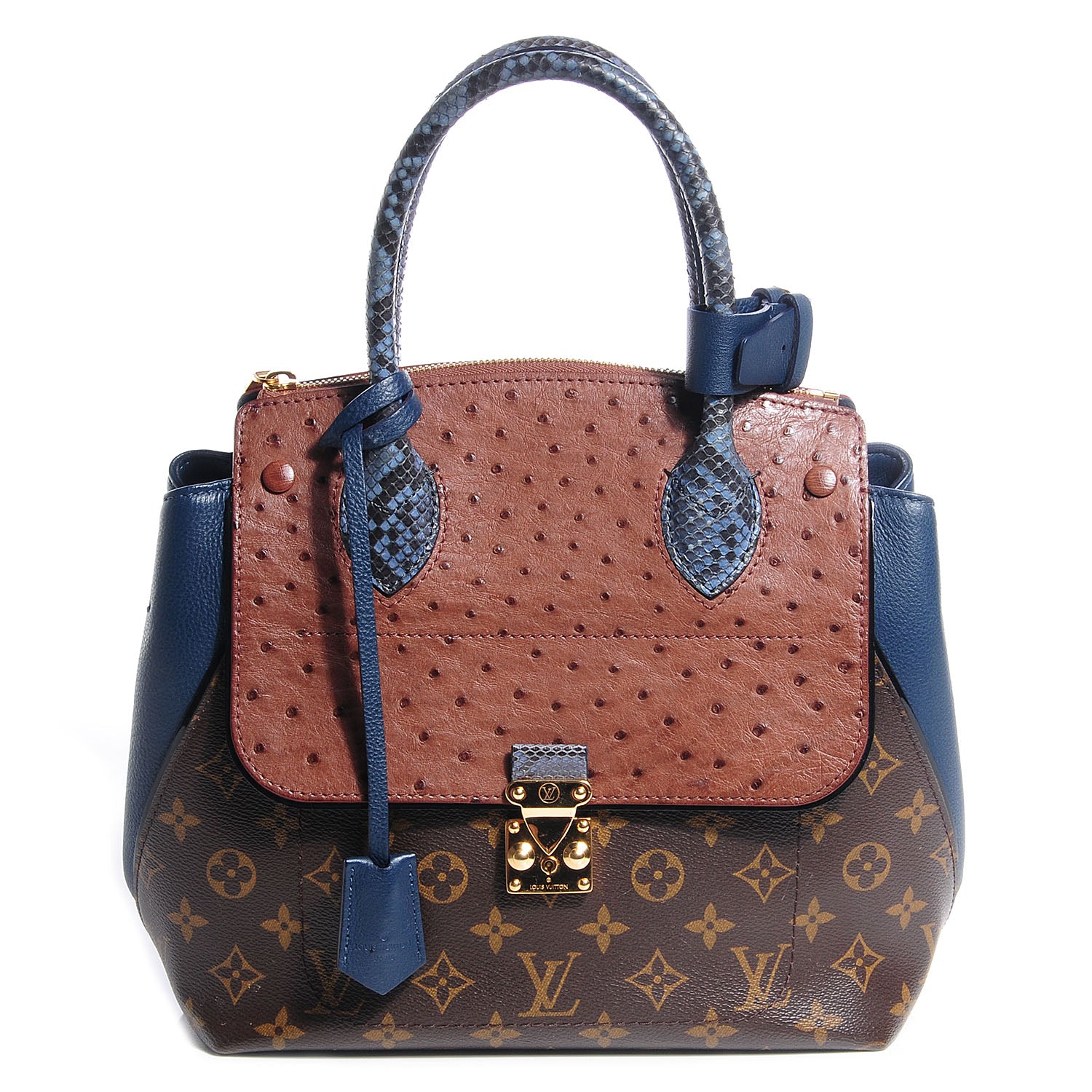 Louis Vuitton Ostrich Python Majestueux Tote PM Blue 1 of 7