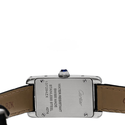 Cartier Stainless Steel Alligator 19mm Tank Americaine Quartz Watch Blue 4 of 6