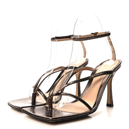 Bottega Veneta Metallic Lambskin Stretch Multi Strap 90mm Sandals 36.5 Fondant 3 of 9