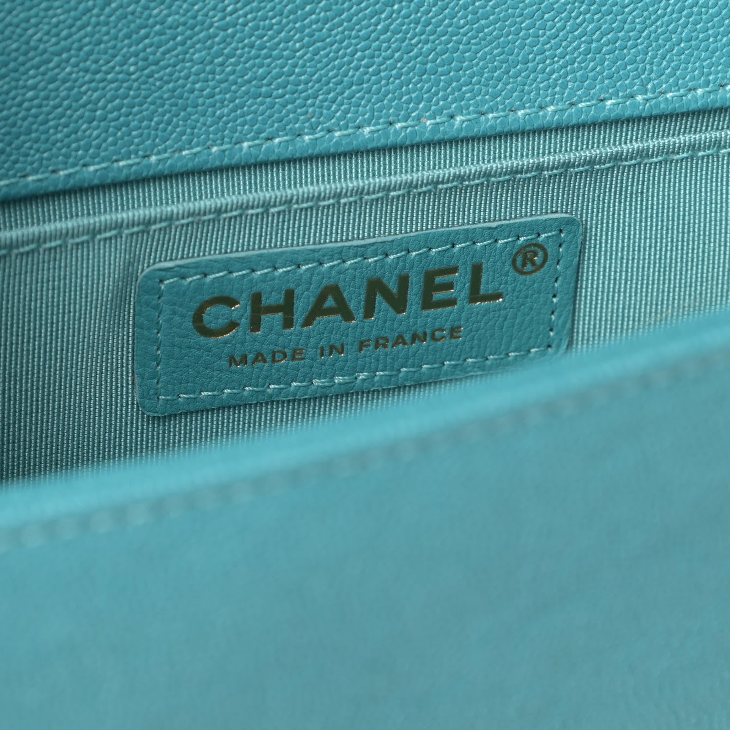 Chanel Caviar Quilted Small Boy Flap Turquoise 6 of 11