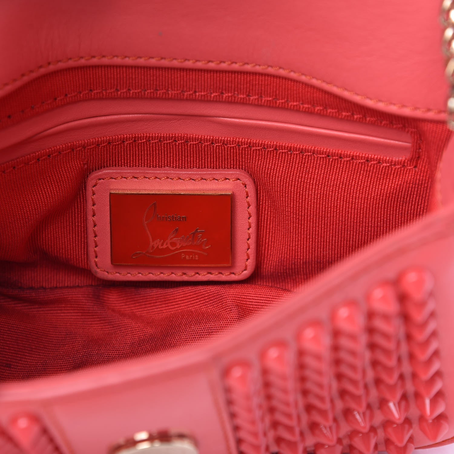 Christian Louboutin Patent Spiked Sweety Charity Crossbody Bag Framboise 8 of 9