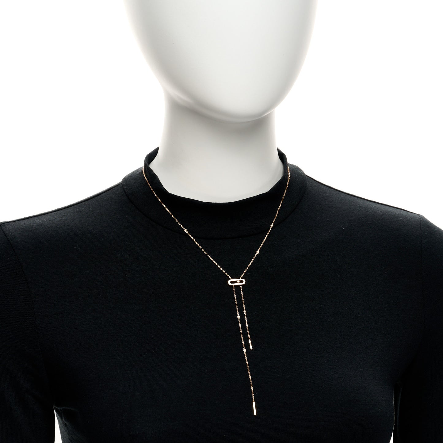 18K Rose Gold Diamond Lariat Move Necklace