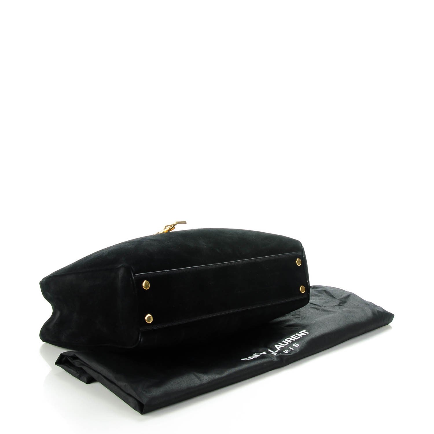 Saint Laurent Suede Monogram Cassandre Shopper Black 4 of 7