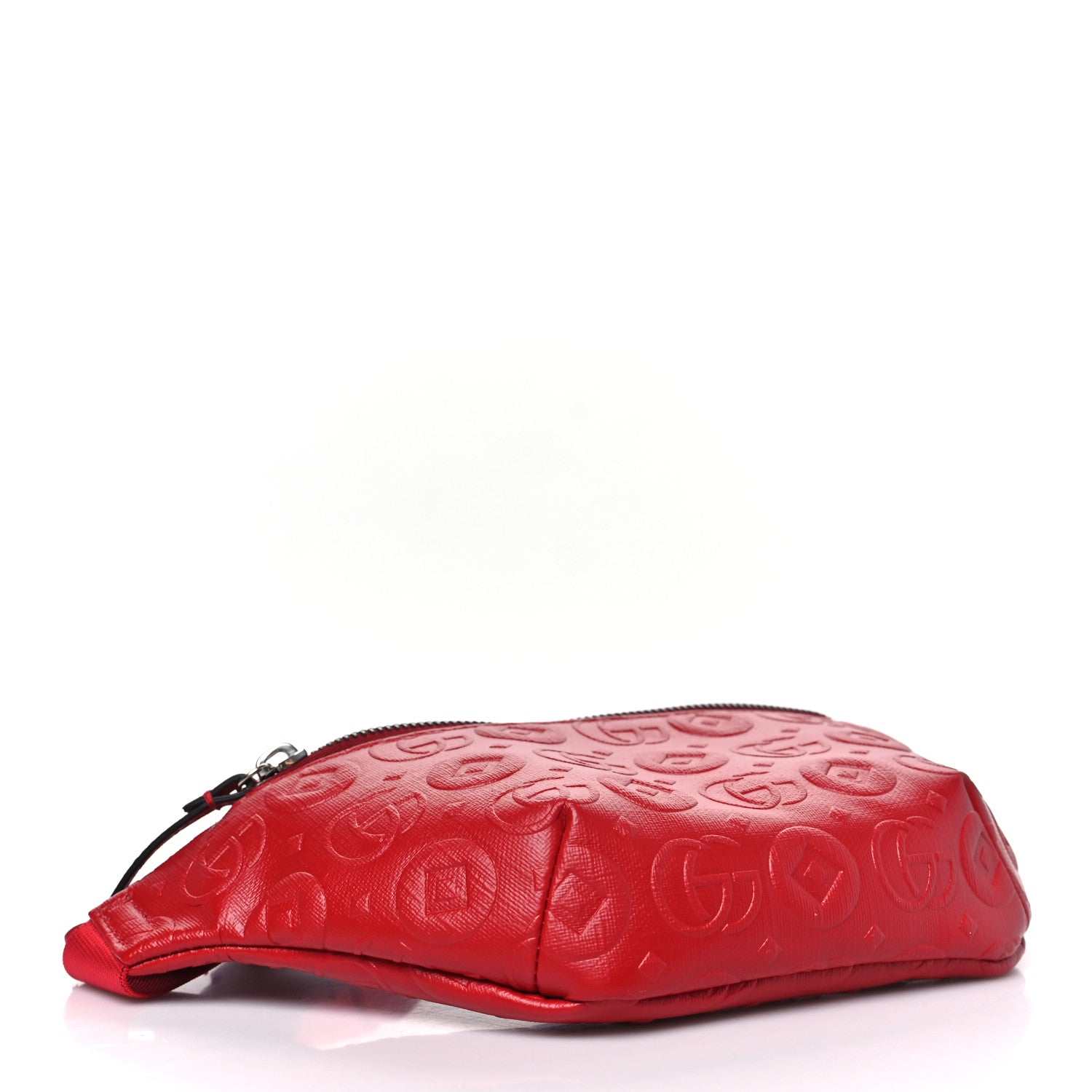 Gucci Calfskin Double G Embossed Childrens Belt Bag Red 4 of 10