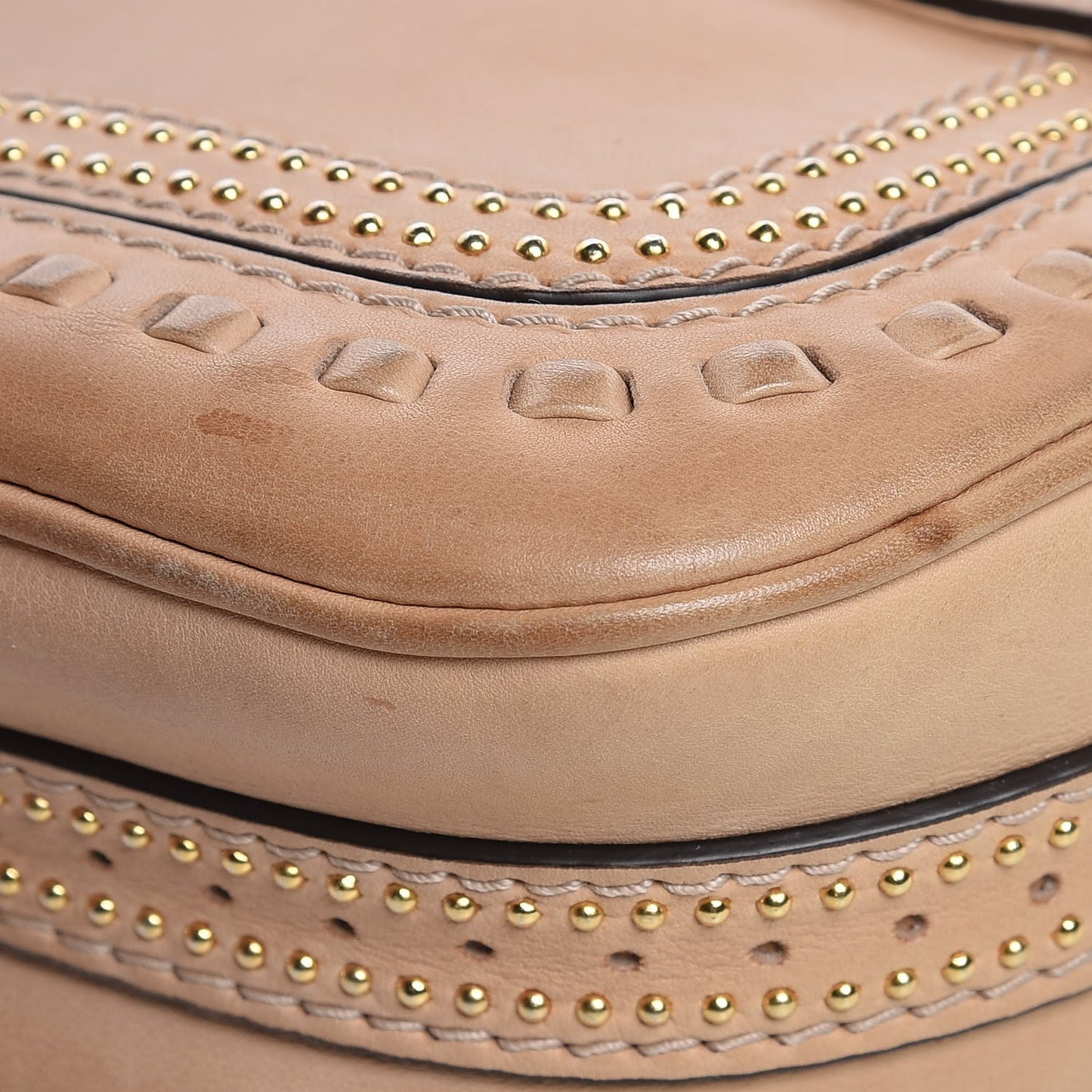 Calfskin Small Snaffle Bit Shoulder Bag Beige