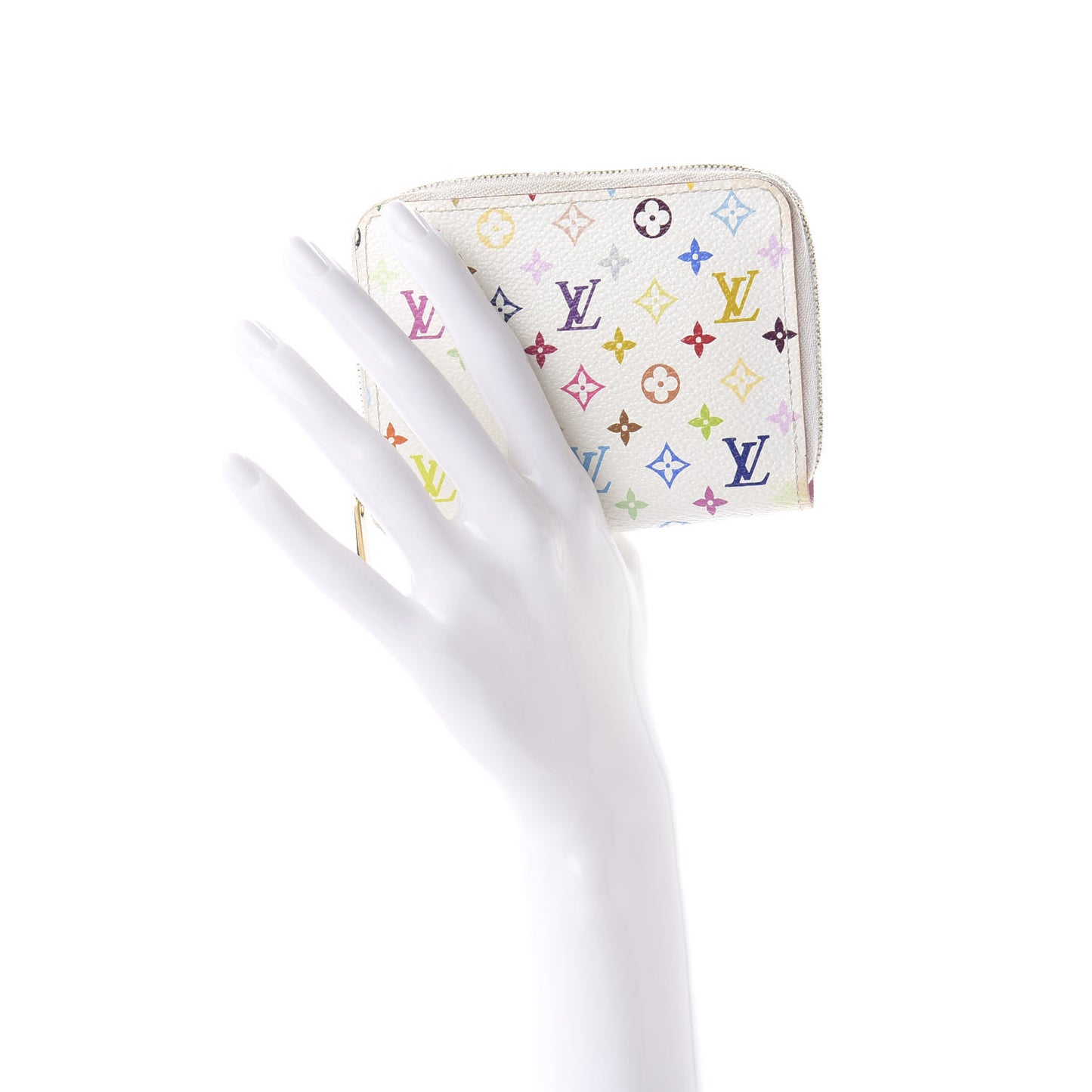Monogram Multicolor Zippy Coin Purse Wallet White Litchi