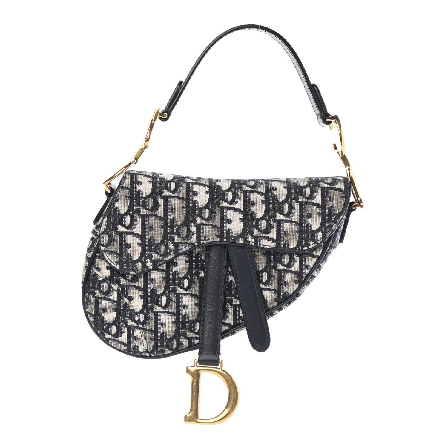 Christian Dior Oblique Mini Saddle Bag Blue 1 of 9