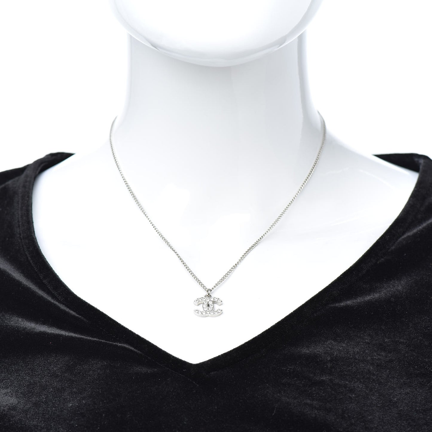 Crystal Timeless CC Necklace Silver