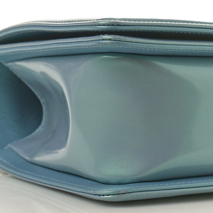 Chanel Iridescent Glazed Calfskin Quilted Medium Boy Flap Light Blue 9 of 11