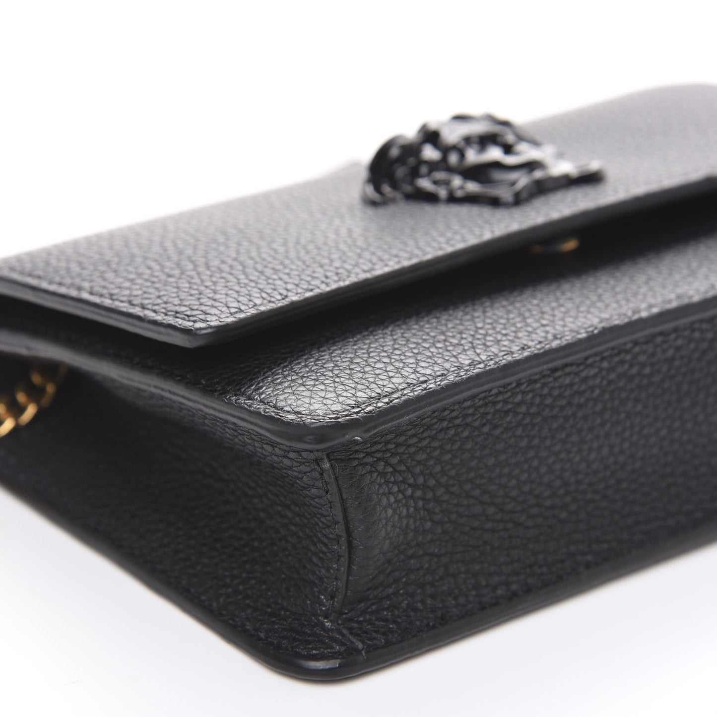 Grained Calfskin Palazzo Chain Evening Bag Black