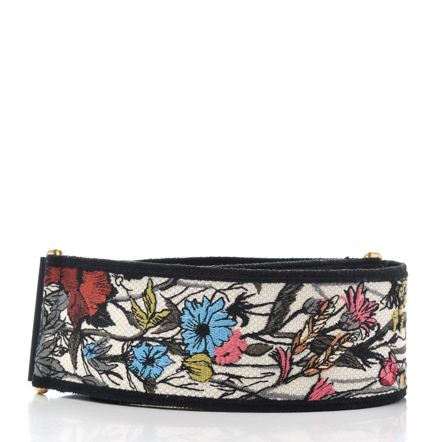 Christian Dior Canvas Embroidered Mille Fleurs Shoulder Strap Multicolor 2 of 5