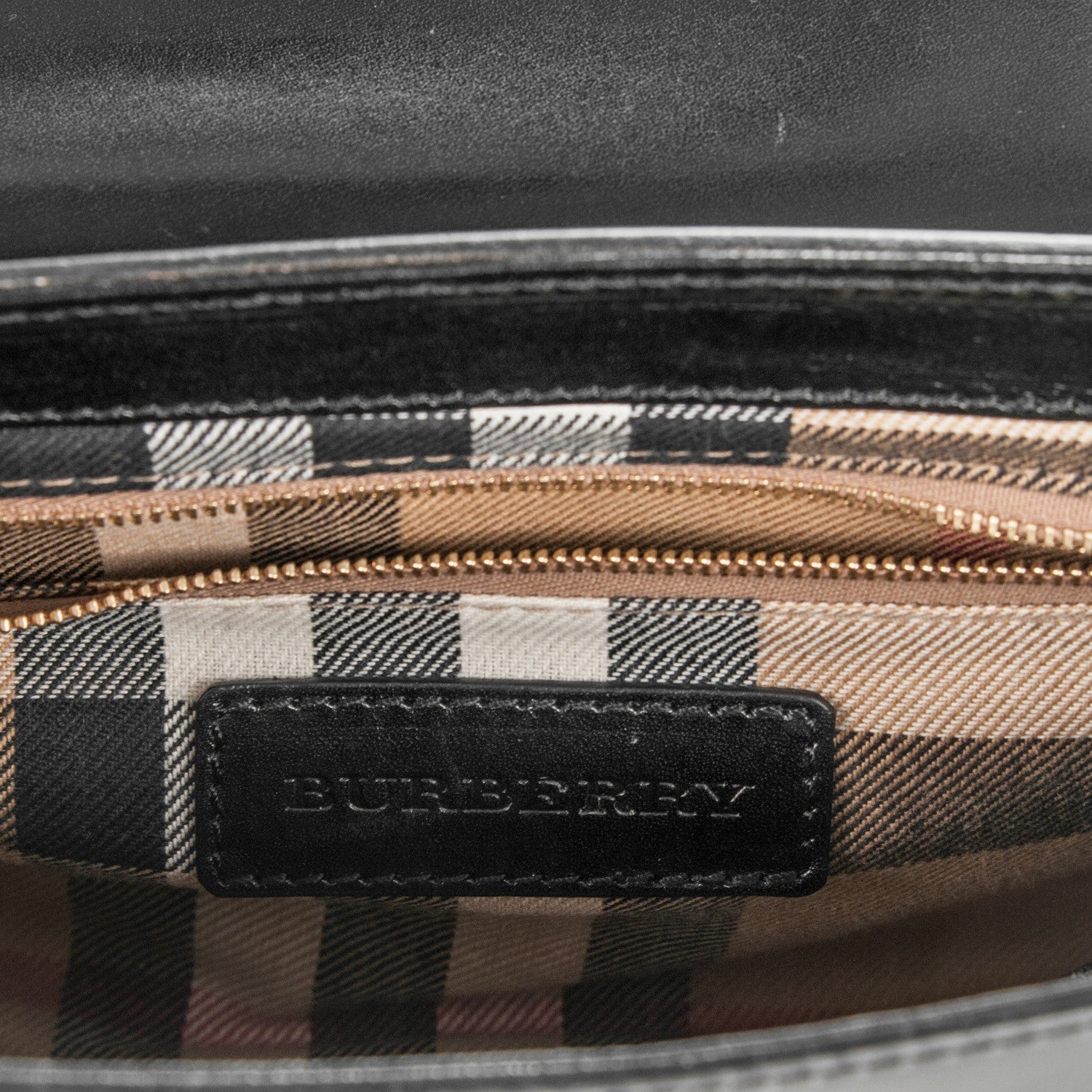 Burberry Polished Bridle Calfskin Studded Small Abbott Crossbody Bag Black 6 of 8