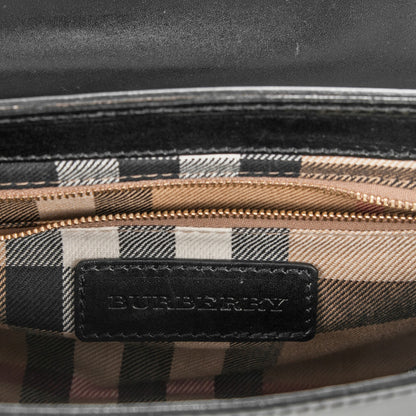 Burberry Polished Bridle Calfskin Studded Small Abbott Crossbody Bag Black 6 of 8