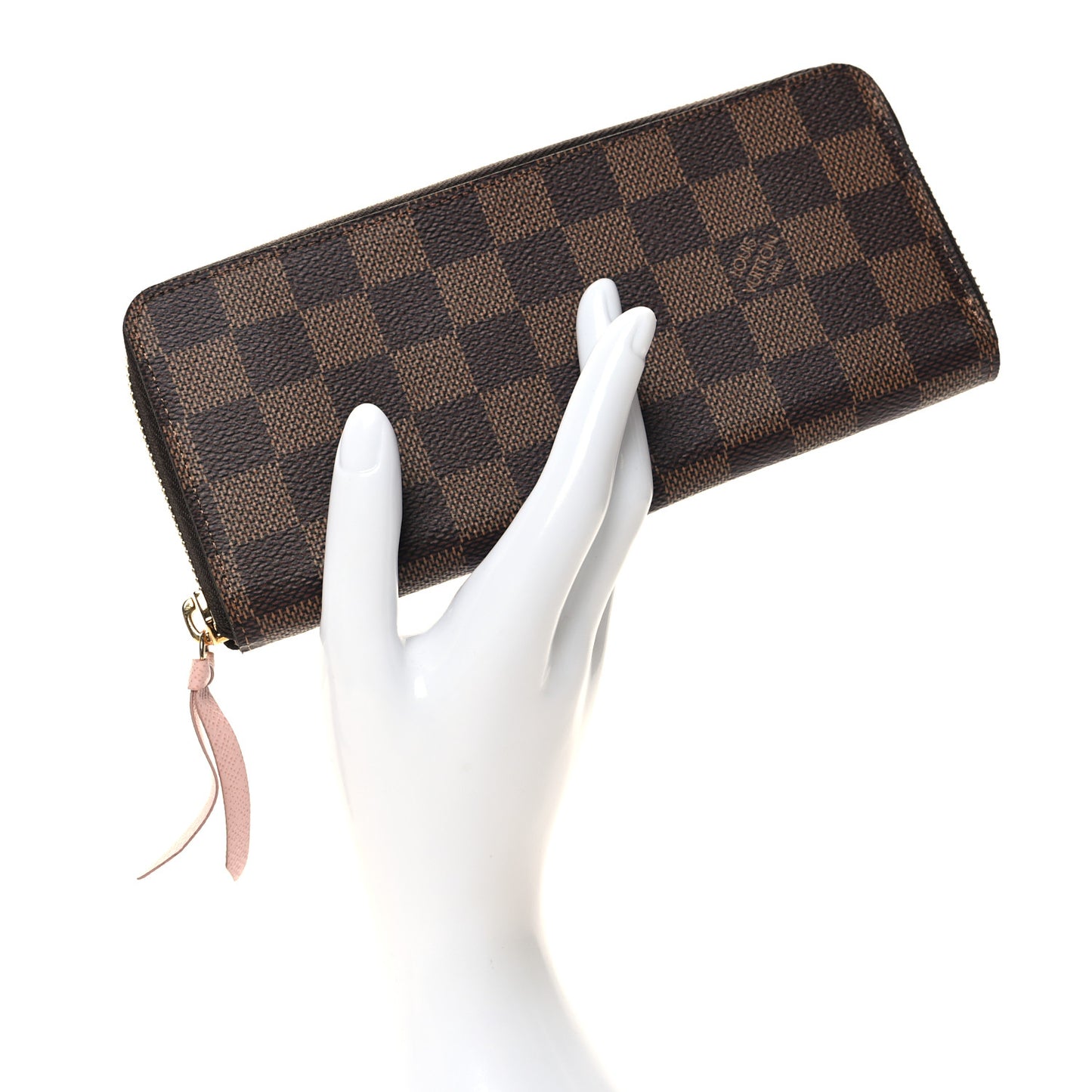 Damier Ebene Clemence Wallet Rose Ballerine