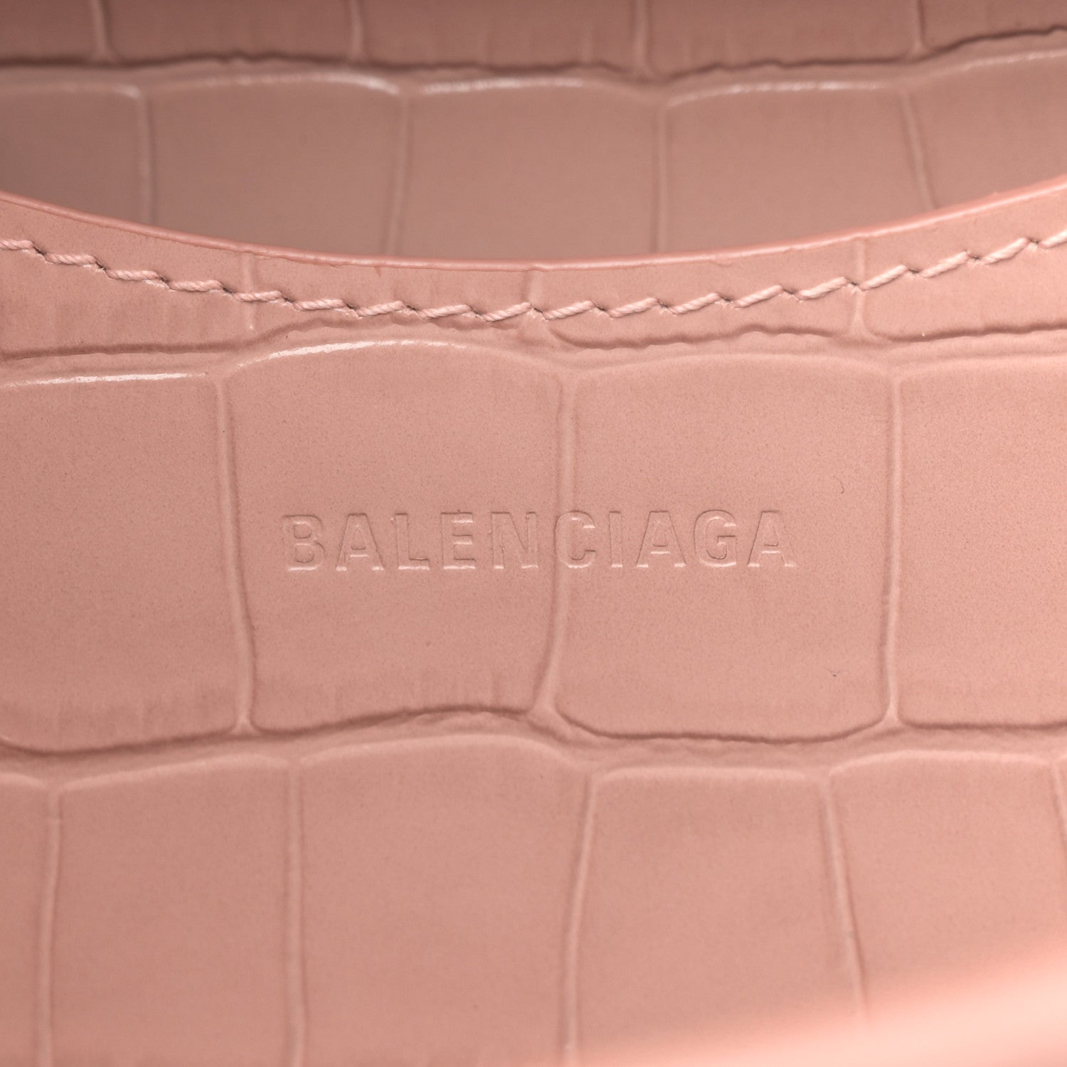Balenciaga Shiny Supple Calfskin Crocodile Embossed Neo Classic Silver Hardware S City Nude Beige 6 of 13