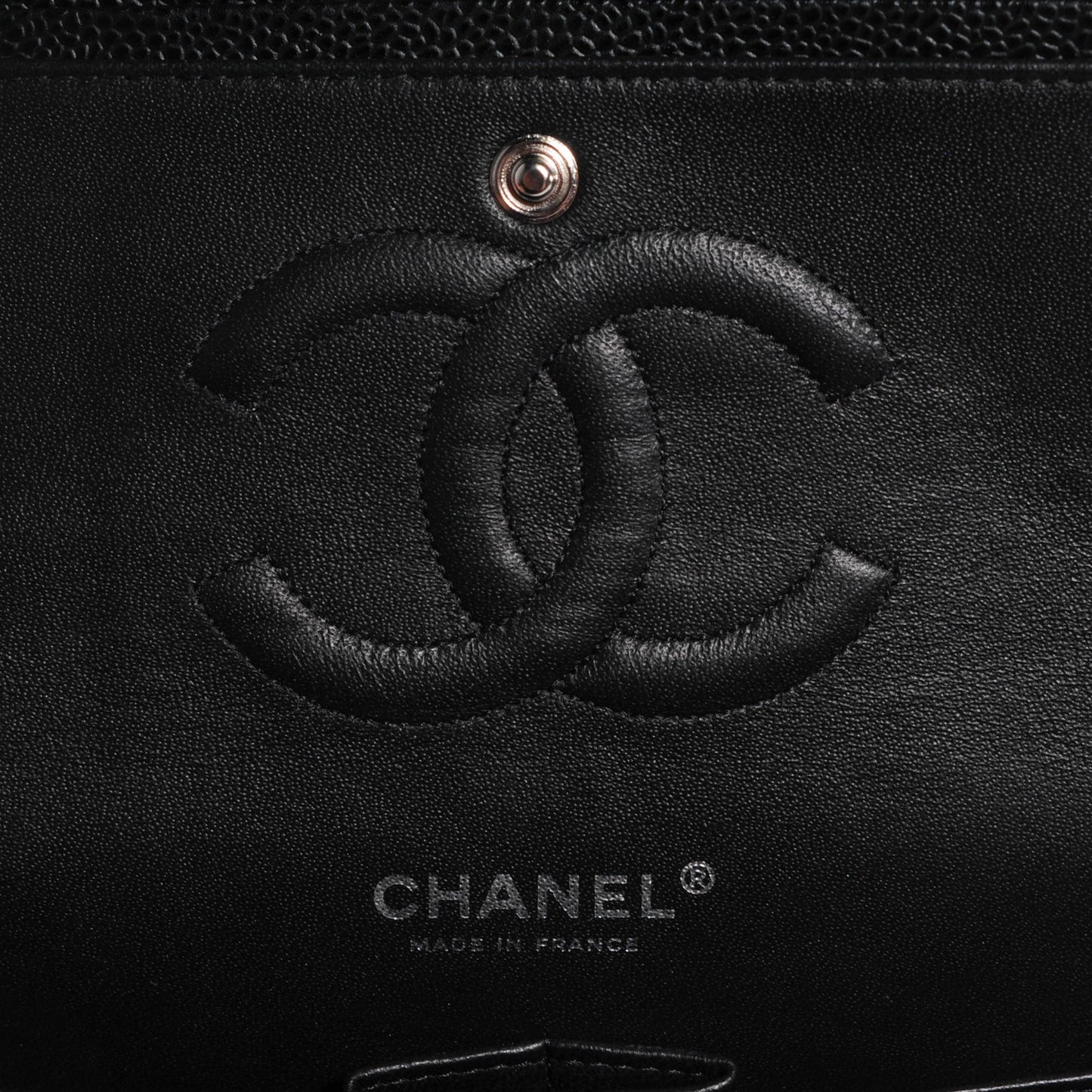 Caviar Quilted Medium Double Flap Black
