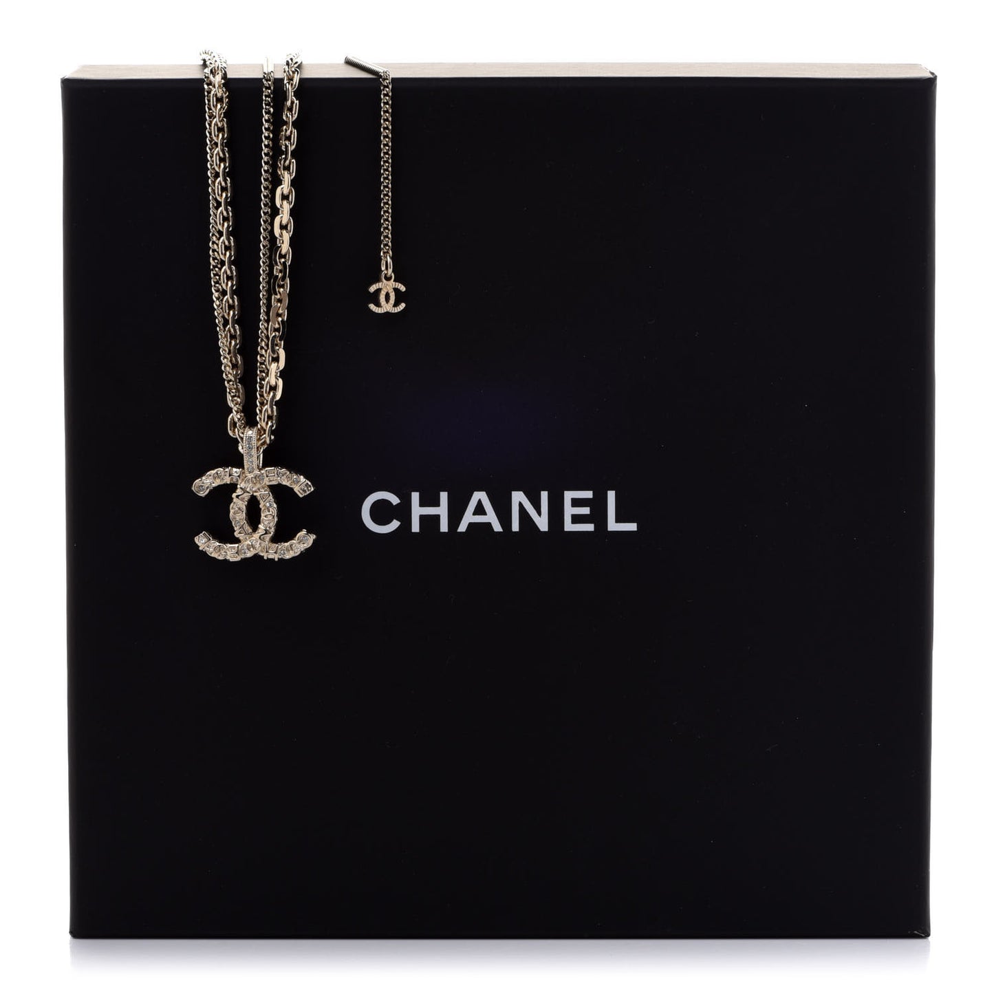 Crystal CC Multi Strand Chain Necklace Gold