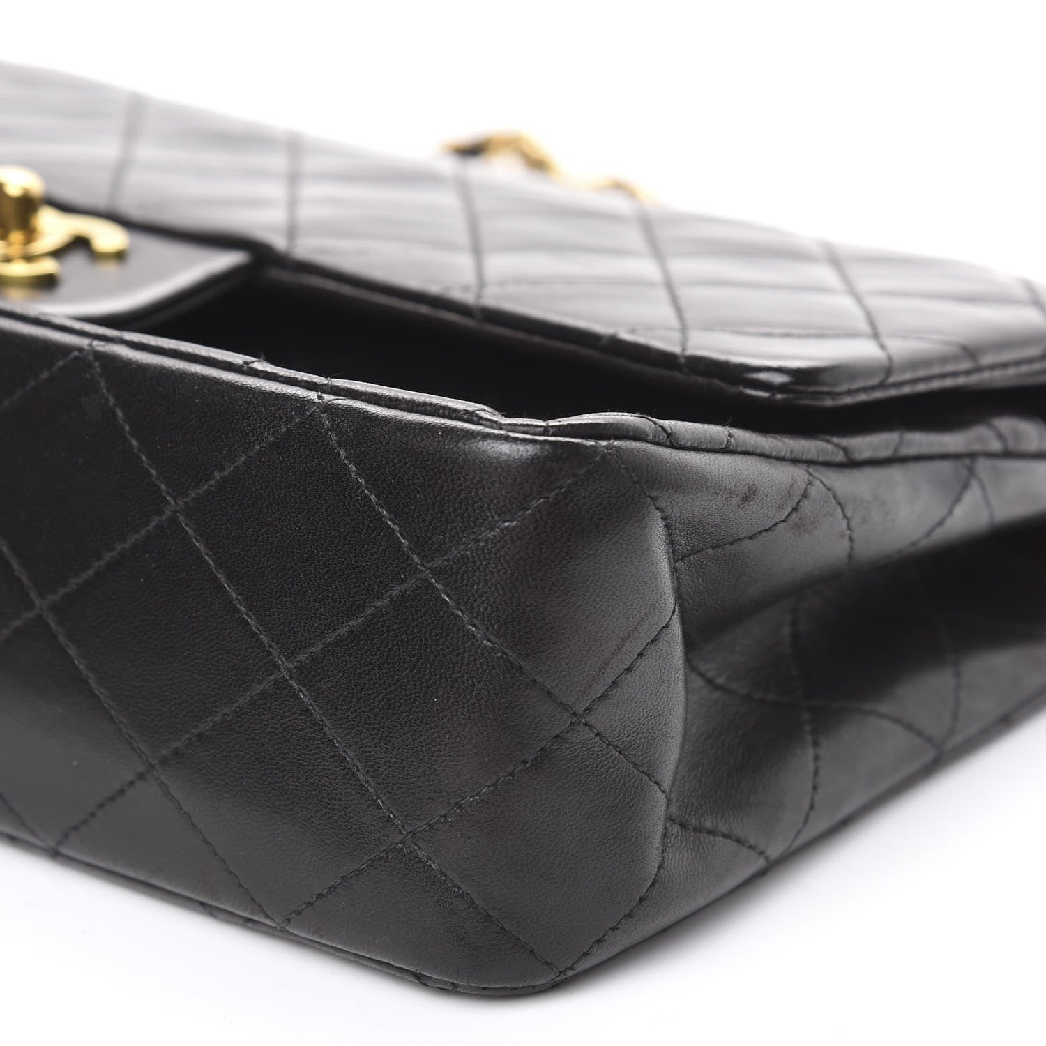 Chanel Lambskin Quilted Medium Double Flap Black 12 of 13