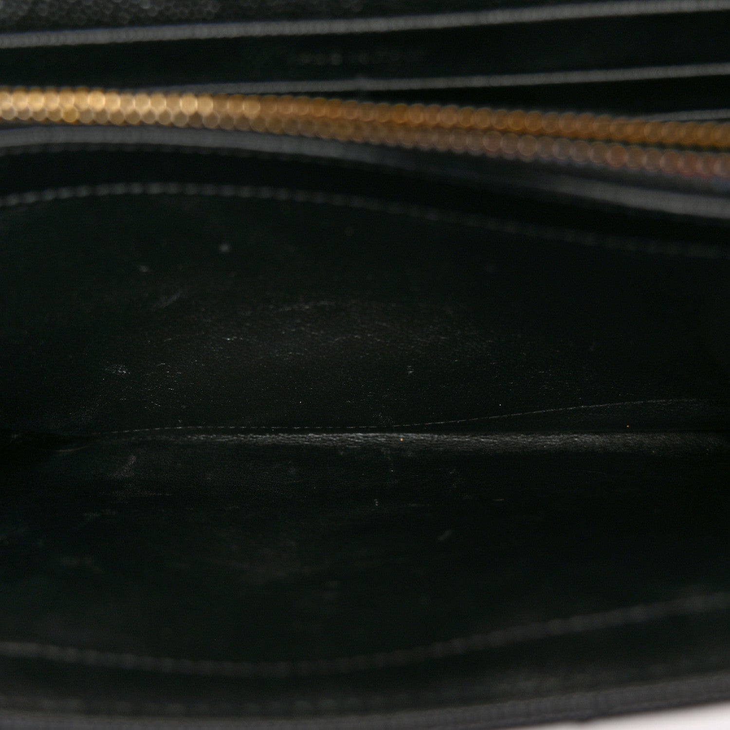 Saint Laurent Grain De Poudre Matelasse Chevron Monogram Chain Wallet Black 6 of 10