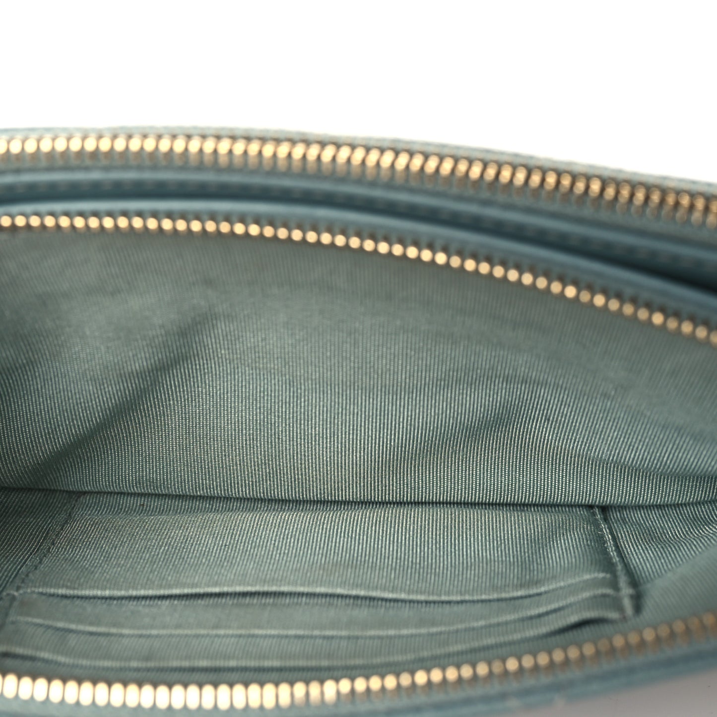 Caviar Quilted Small Clutch With Chain Light Blue