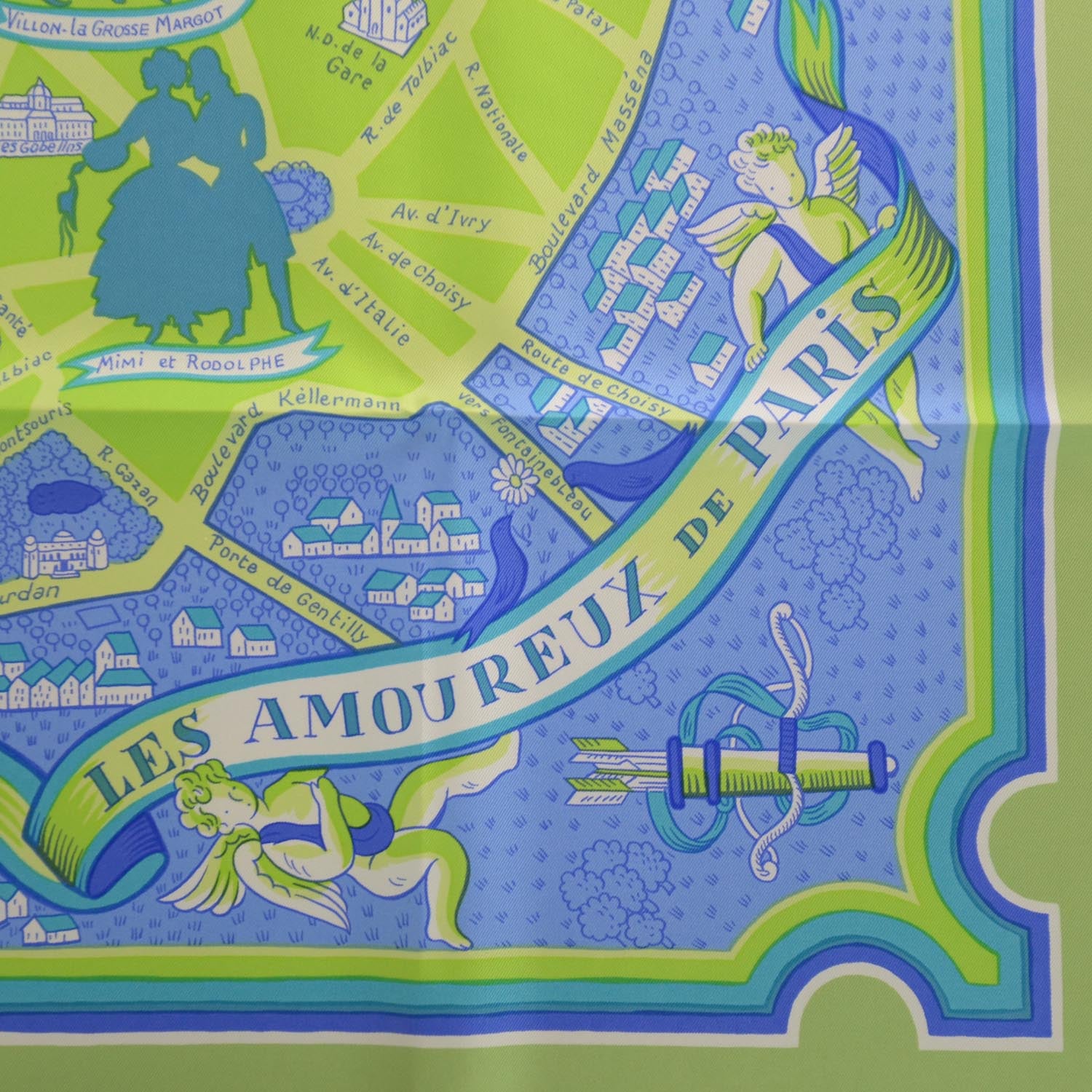 Hermes Silk Les Amoureux de Paris Scarf 90 3 of 7