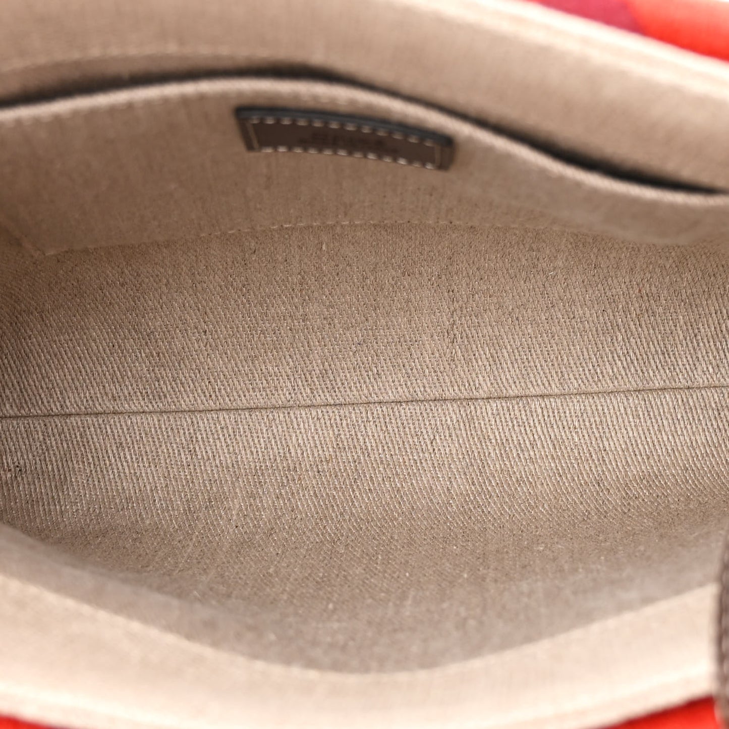 Cotton Calfskin Small Woody Ribbon Tote With Strap Orange Brown