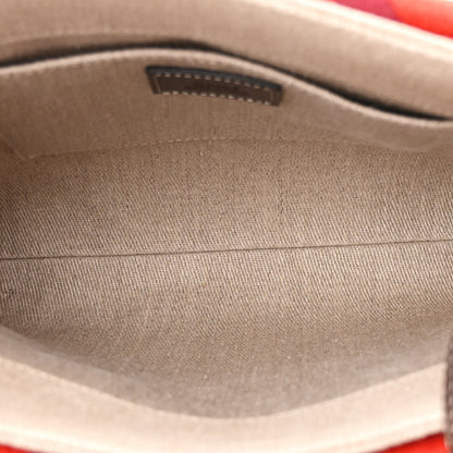 Chloe Cotton Calfskin Small Woody Ribbon Tote With Strap Orange Brown 5 of 17