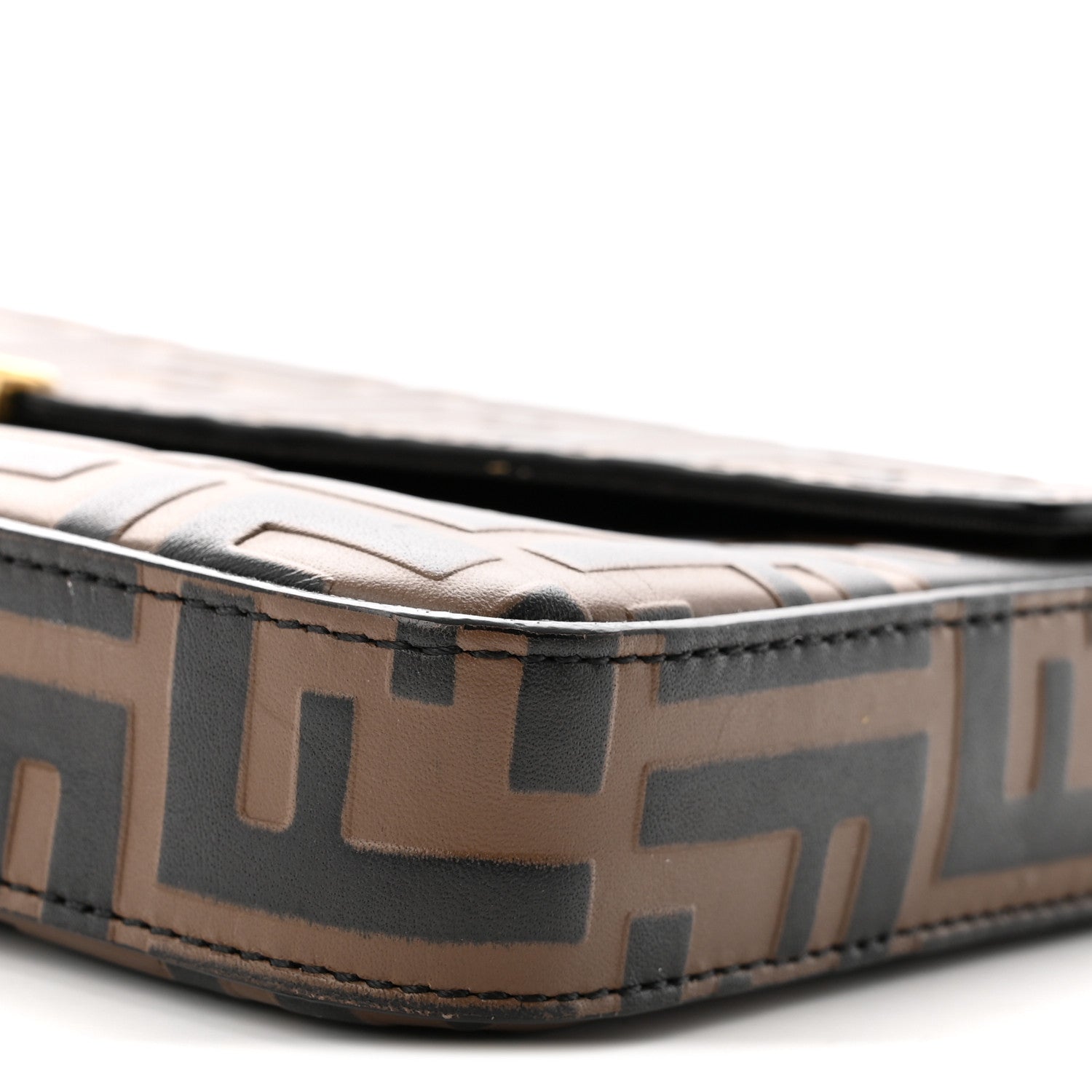 Fendi Vitello Soft F is Fendi Bi-Color FF 1974 Embossed Envelope Wallet On Chain with Pouches Maya Black 11 of 12
