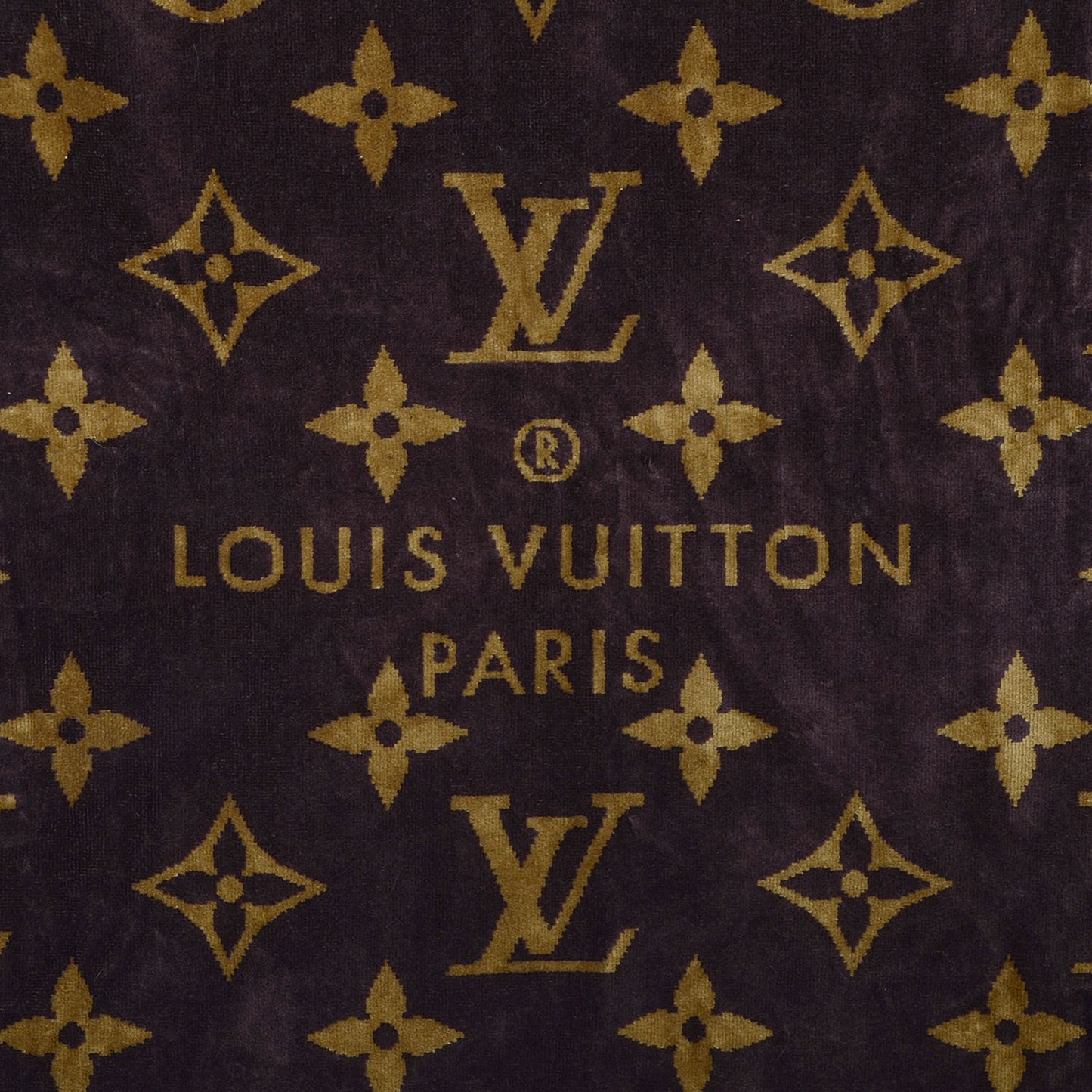 Cotton Monogram Classic Beach Towel Brown