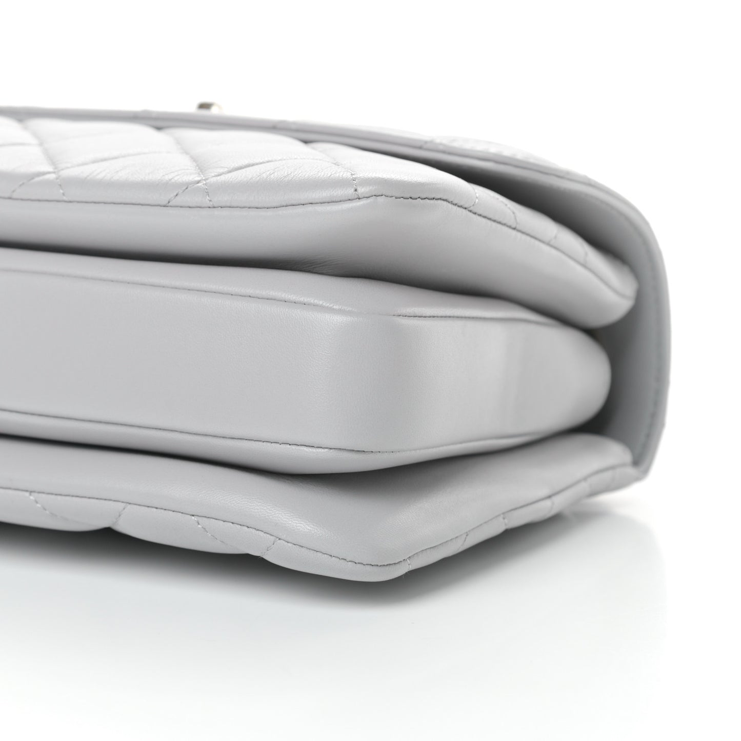 Lambskin Quilted Small Trendy CC Flap Dual Handle Bag Grey