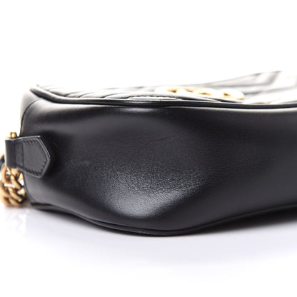 Gucci Calfskin Matelasse Small GG Marmont Chain Shoulder Bag Black 5 of 12