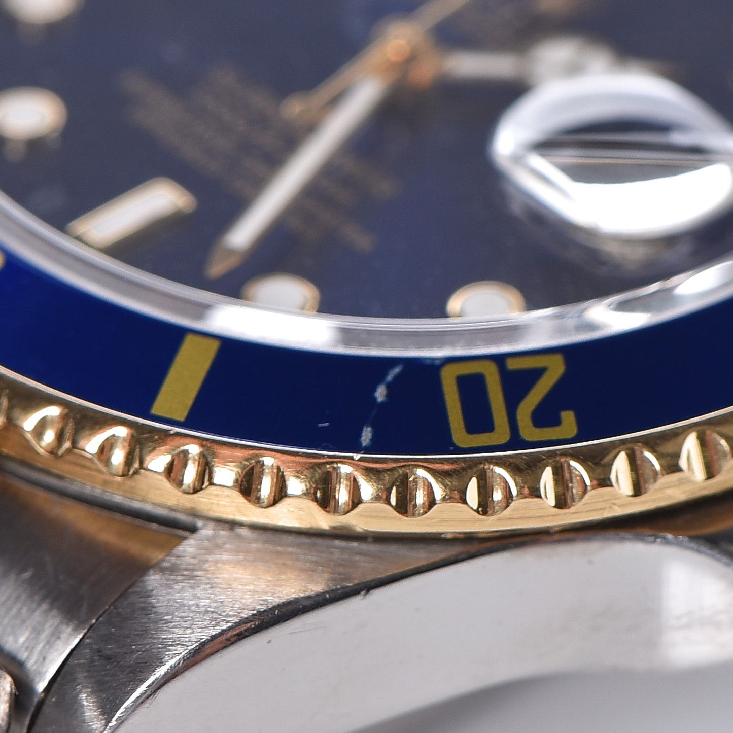 18K Yellow Gold Stainless Steel 40mm Oyster Perpetual Date Submariner Watch Blue