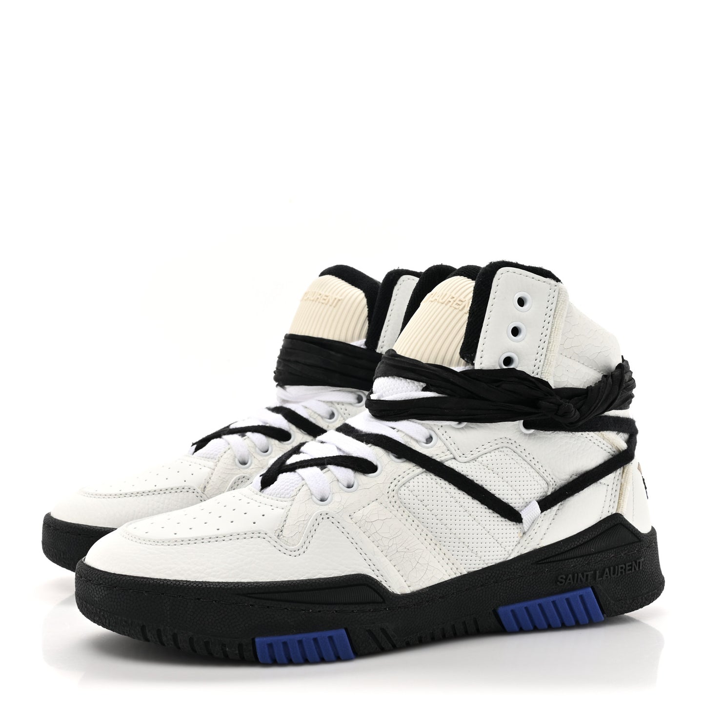 Calfskin Smith High Top Sneakers 9 White Black