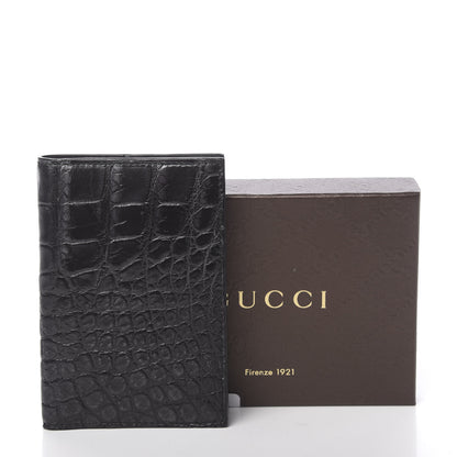 Gucci Crocodile Passport Case Black 9 of 9
