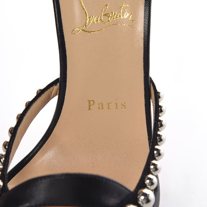 Christian Louboutin Shiny Nappa Suede Galeria 100 Sandals 39 Black Silver 8 of 9