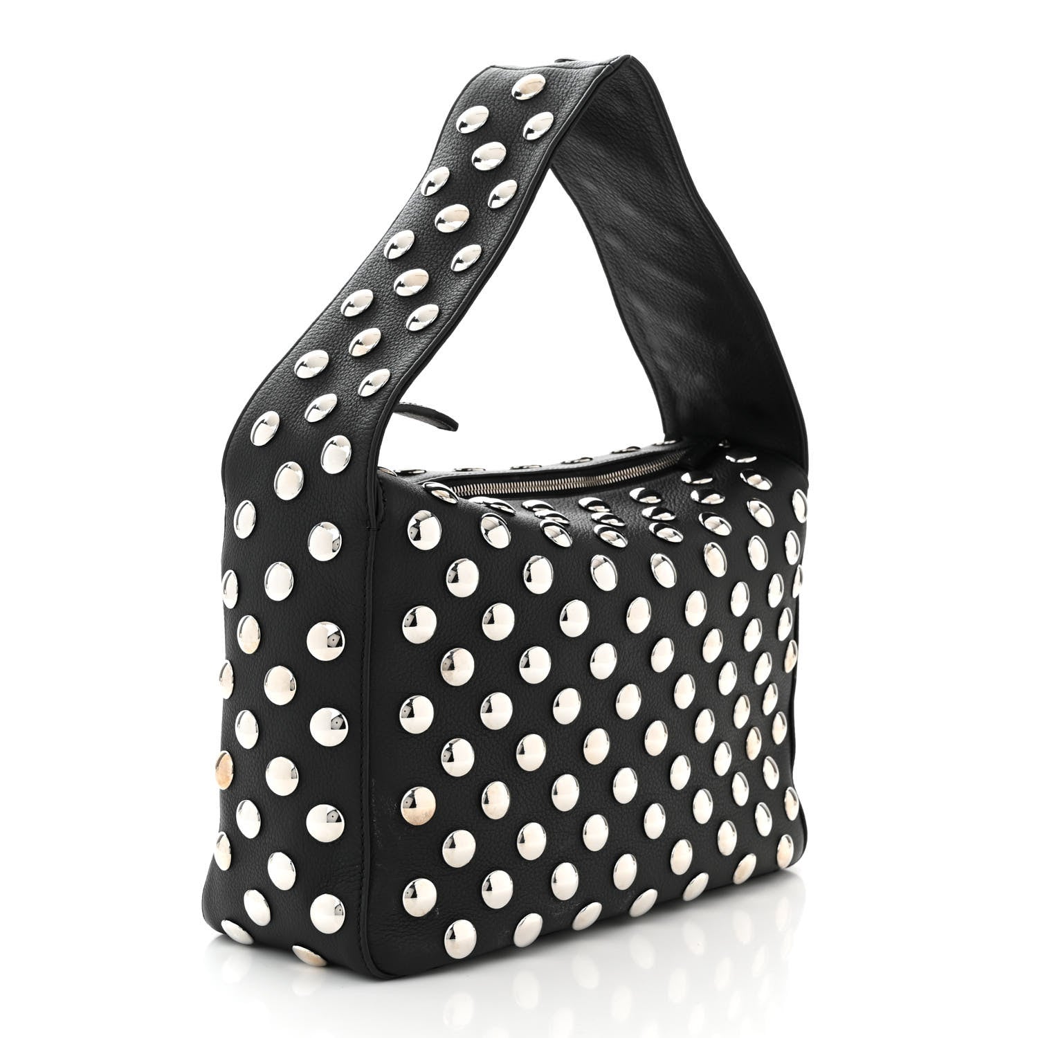 Khaite Pebbled Sport Calfskin Studded Elena Black 3 of 10