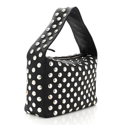 Khaite Pebbled Sport Calfskin Studded Elena Black 3 of 10