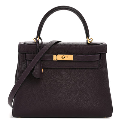 Hermes Togo Kelly Retourne 28 Raisin 1 of 12
